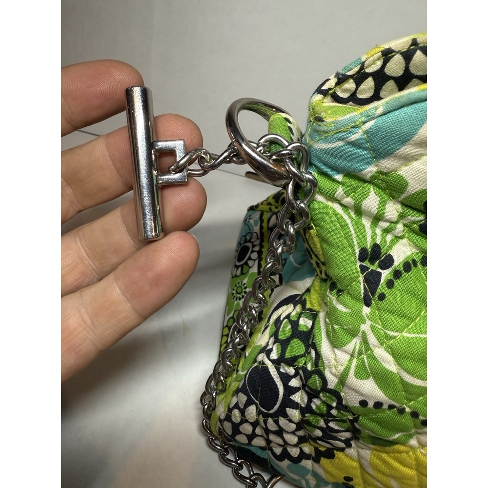 Vera Bradley Chain Shoulder Bag Purse – Lime's Up Retired‎ Print Green Floral - Picture 8 of 15